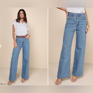 Levi’s Ribcage Medium Wash Wide-Leg High Waisted Denim Jeans